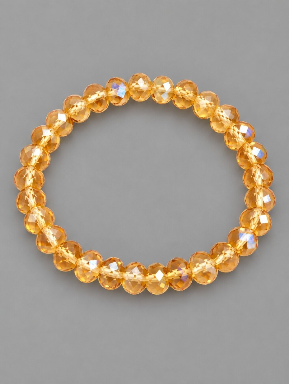 3/$30 Amber Tone Crystal Beaded Stretch Bracelet